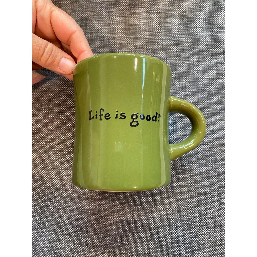 Life Is Good SEARCH ENGINE‎ Green Heavy Restaurant Style Coffee Mug FLAWLESS - Picture 2 of 6